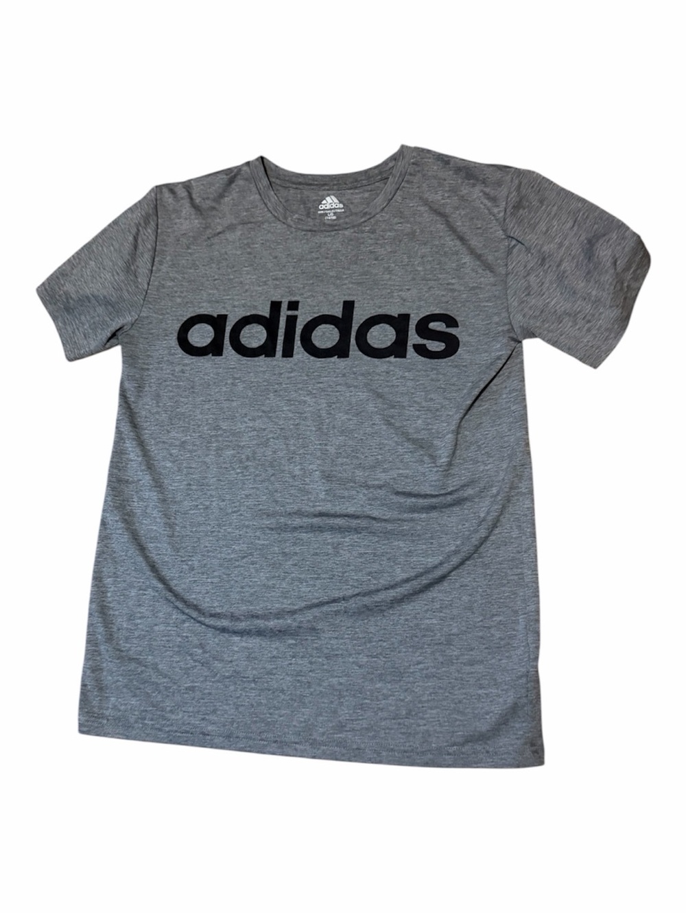 adidas Youth Gray Tee with Black Logo